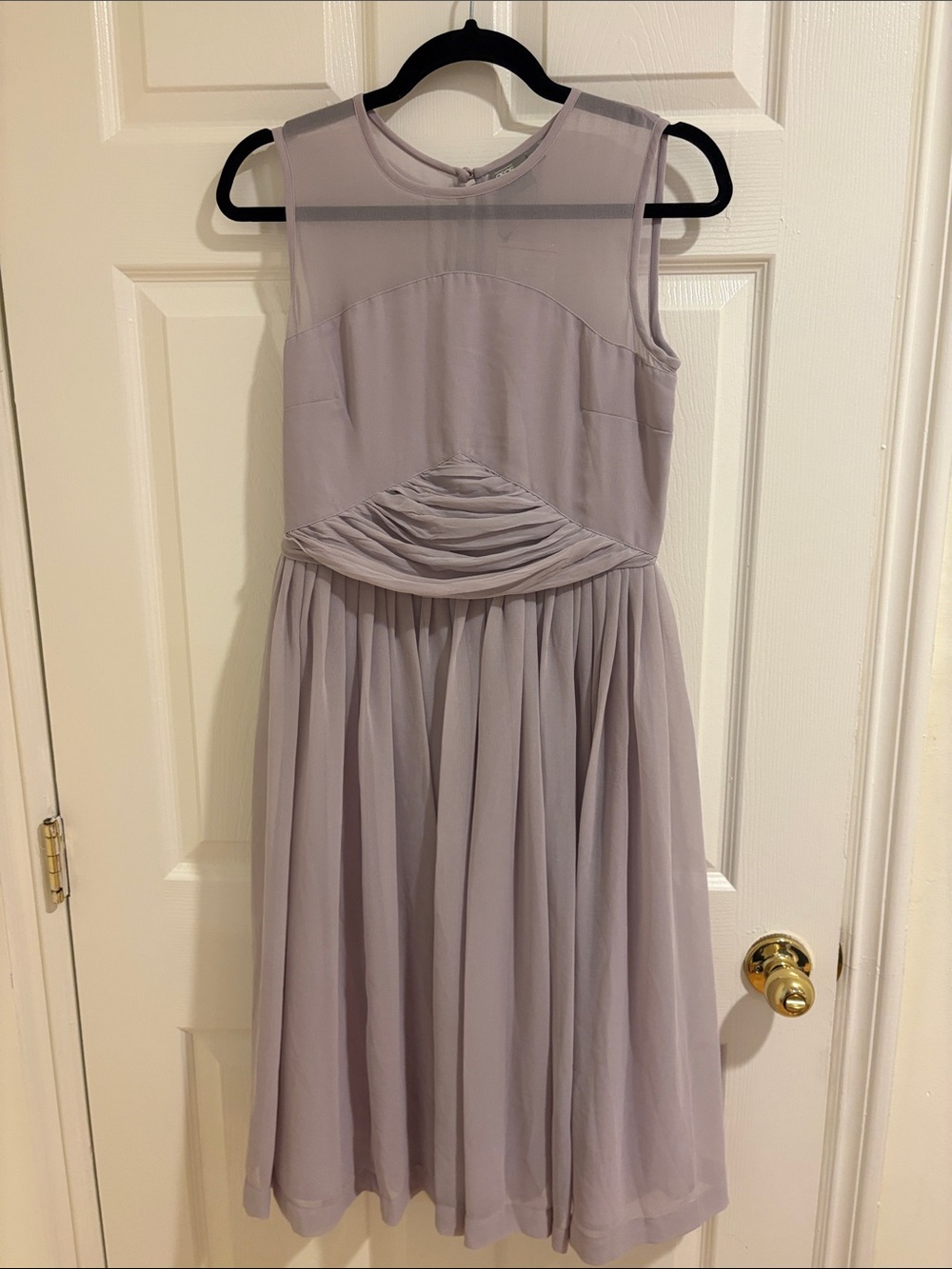 ASOS Soft Lilac Sleeveless Midi Dress with Ruched Waistband